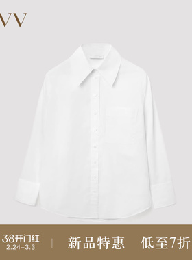 OVVOutlet秋冬热卖女装简约时尚棉质混纺长袖休闲通勤白衬衫