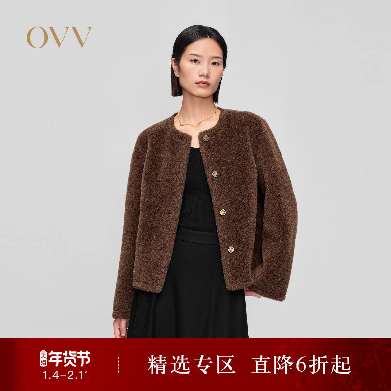 OVV秋冬热卖女装阿尔巴卡混纺羊毛经典圆领短款大衣外套,女装/女士精品,毛呢外套,淘宝优惠券,粉丝福利购,淘宝优惠卷