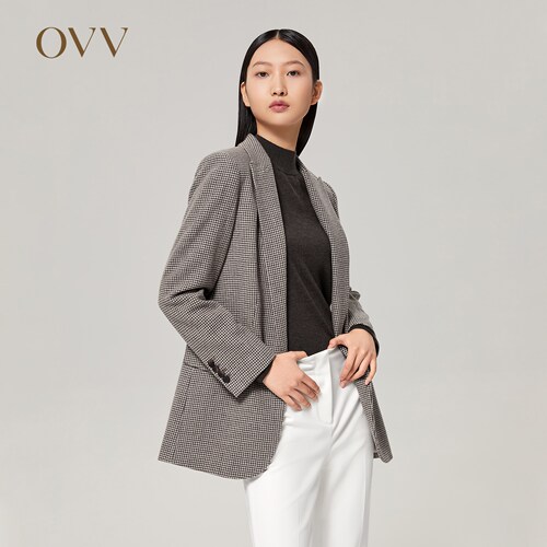 OVV秋冬西服新款水洗羊毛咖色