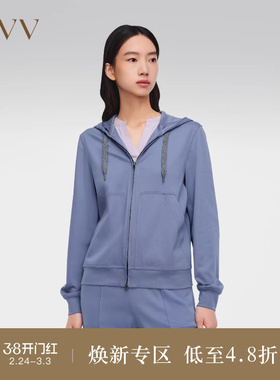 【高级运动系列】OVV春夏热卖女装舒适休闲连帽拉链卫衣