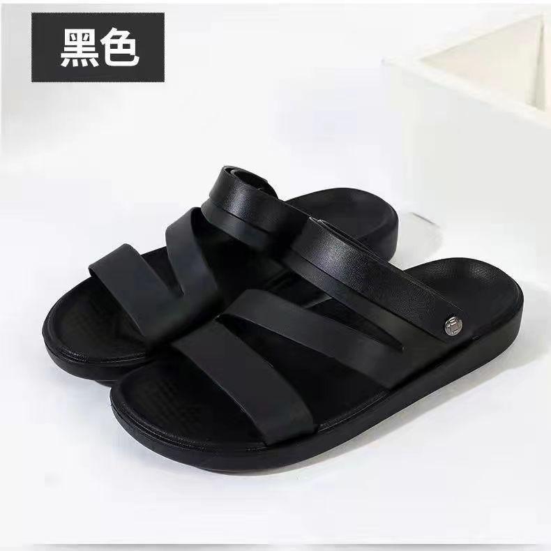 越南进口夏橡胶不吸水凉拖鞋男老沙滩鞋