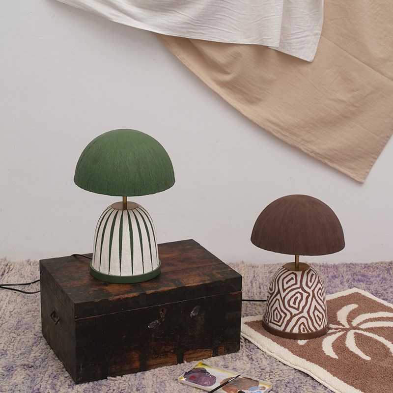 手绘台灯手工纸家居波西米亚桌面氛围感几何摆U件客厅卧室民宿