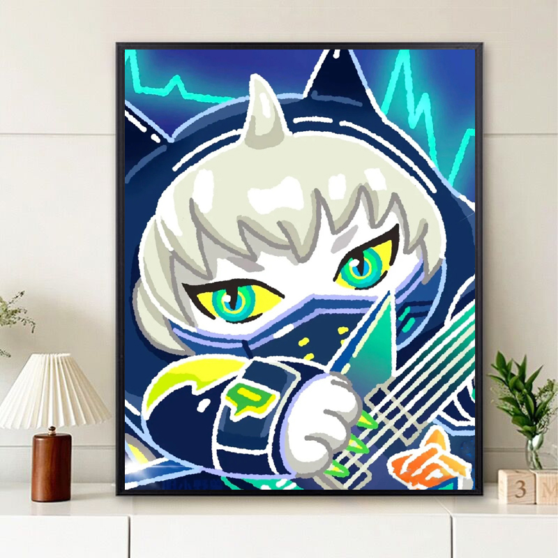 蛋仔派对EVA新世纪福音战士初号机手绘手工M填色diy数字油画油彩