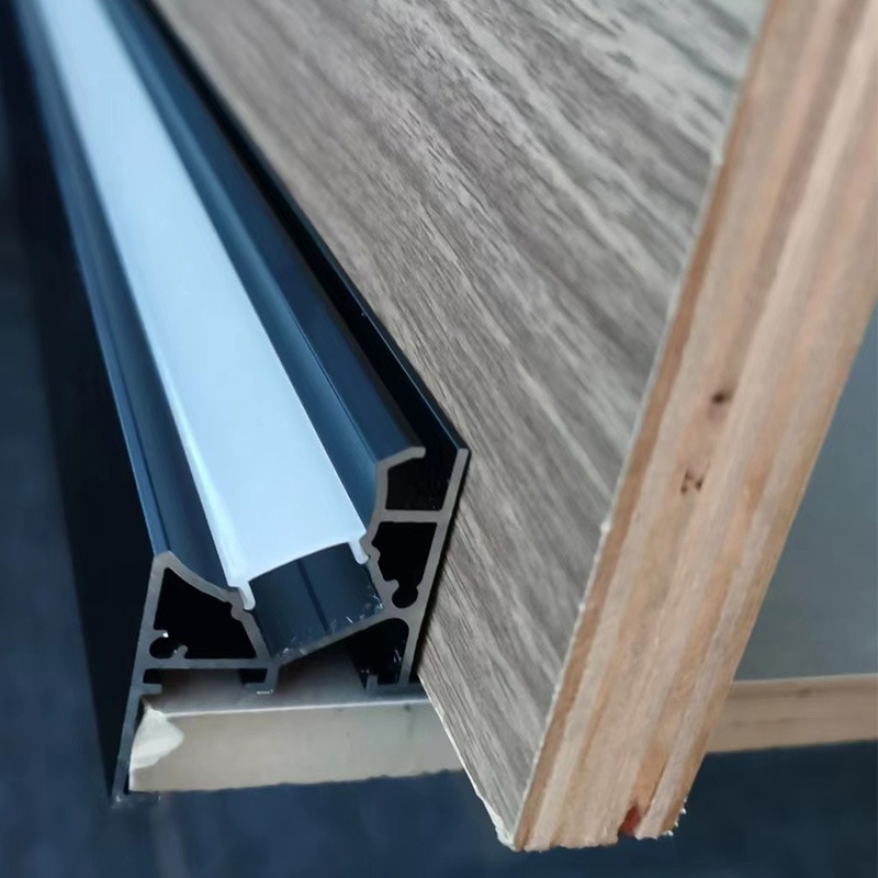 免开槽悬浮吊顶反光灯槽向上斜出光45度回形顶灯带边吊线性氛围灯