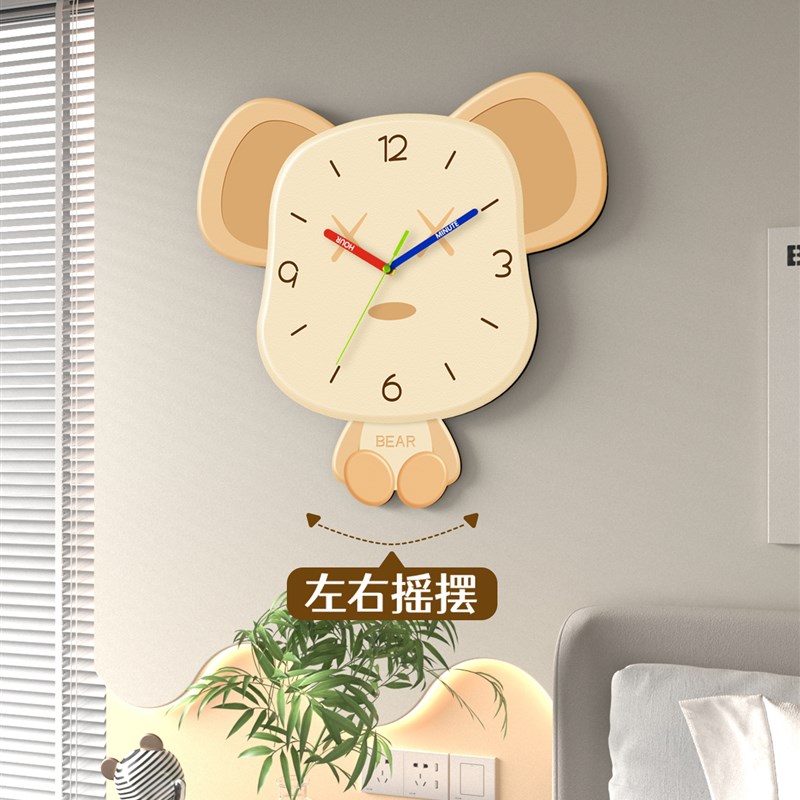 新款网红客厅钟表挂钟家用大气挂表创意时钟挂墙简约Y摇摆钟免打