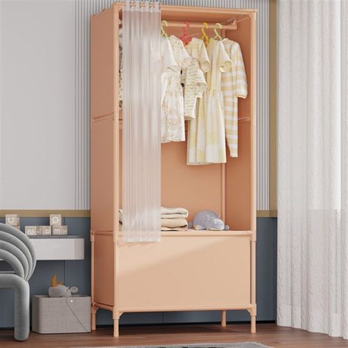 优选儿童衣柜小型出租房宿舍卧室晾挂衣架置物架衣帽收纳架防尘加