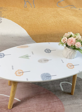 椭圆形茶几桌布花纹垫子防水防烫BPVC餐桌垫家用软玻璃客厅家用