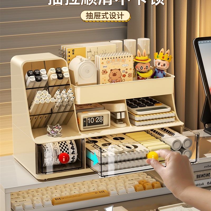 德国高品质Fzy桌面收纳箱票房杂项组织者M抽屉式文具大容量笔筒