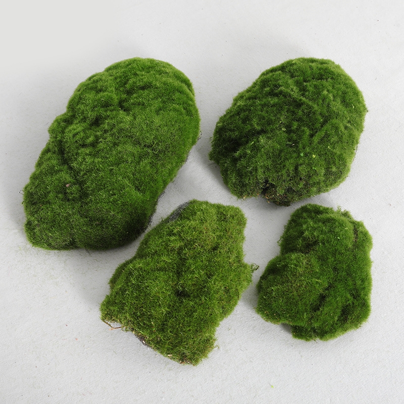 森系造景假山布置仿真植t绒青苔草皮草坪微景观仿真假石头苔藓块