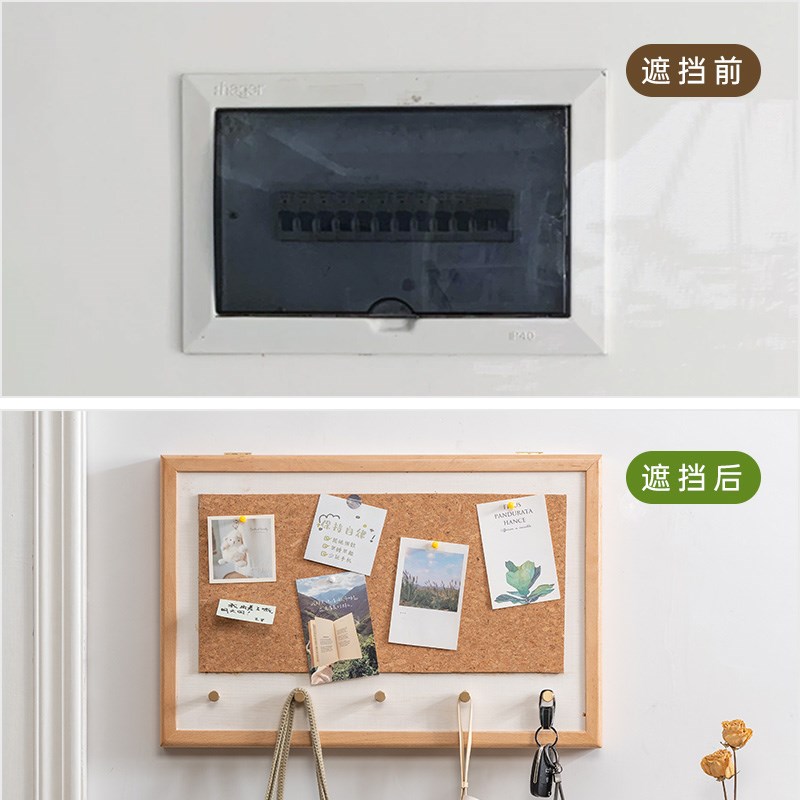 电表箱装饰画实木配电箱遮挡玄关墙面弱电箱电闸箱电表盒百叶挂画
