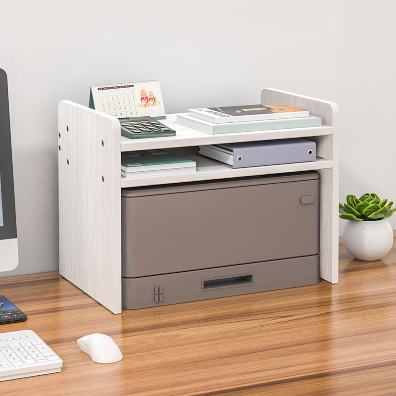 打印机置物架桌面双层放置架子办公室G桌上书架多功能分层收纳支