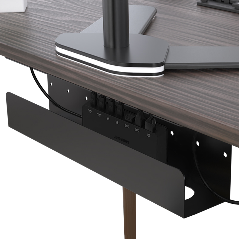 电脑桌下理线整理收纳支架 桌底电线H插排固定接线板理线收纳盒子