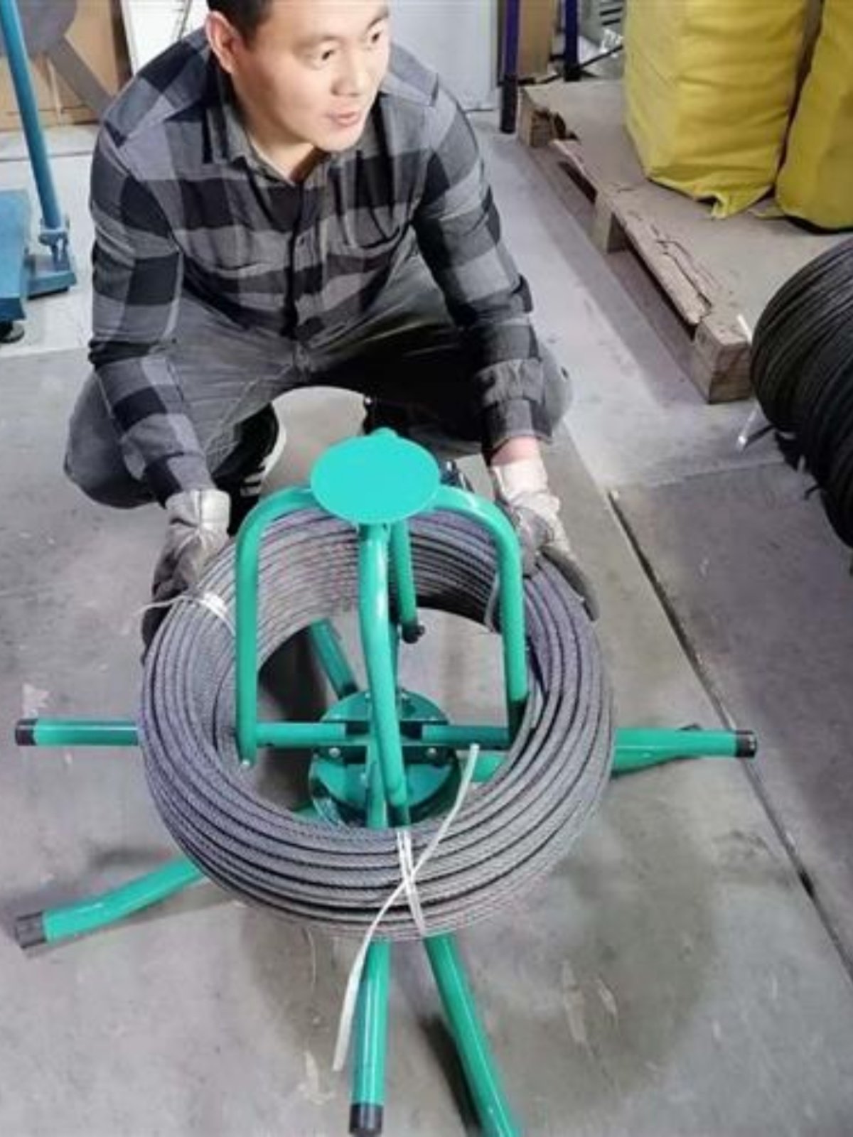 电梯钢丝绳软包装放绳器 放绳支架主机限速器放绳神器当天发货