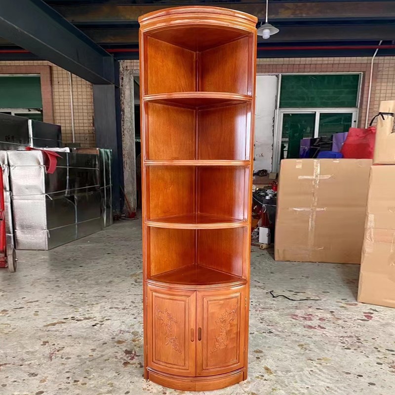 红木转角柜e子菠萝格木墙角柜客厅全实木金花梨木三角架储物茶水