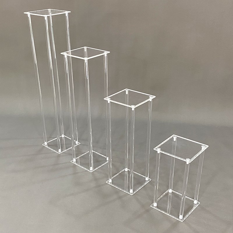 水晶路引方柱透明亚克o力方架烛台婚庆道具几何花架橱窗装饰布置