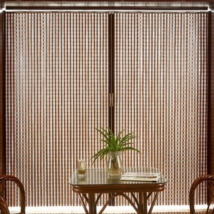 竹帘折叠推拉门隔断拉帘客厅装饰屏风窗帘家用厨房商铺竹帘门帘子