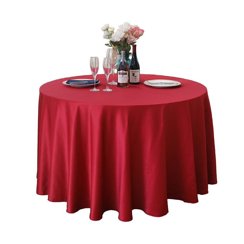 定制酒店布艺桌布高档大圆桌x双面缎台布西餐厅饭店欧式桌布纯色