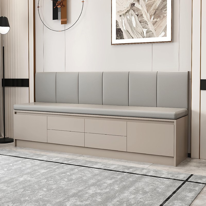 卡座实木沙发g软包坐垫一体小户型家用大容量抽屉储物可定制飘窗