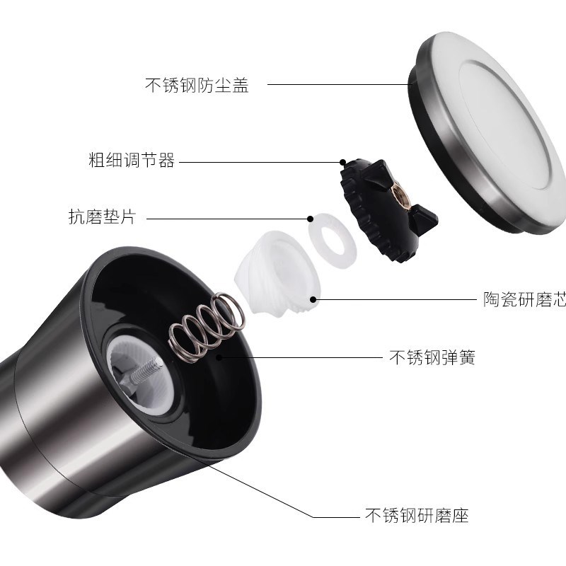 胡椒研磨器手动海盐花椒粒研磨瓶黑白胡椒P粉磨粉调味瓶撒料罐
