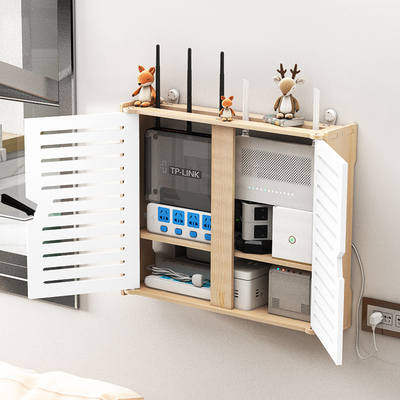 多媒体信息箱弱电箱遮挡集线箱网线盒装饰路由器电插排线板收纳盒