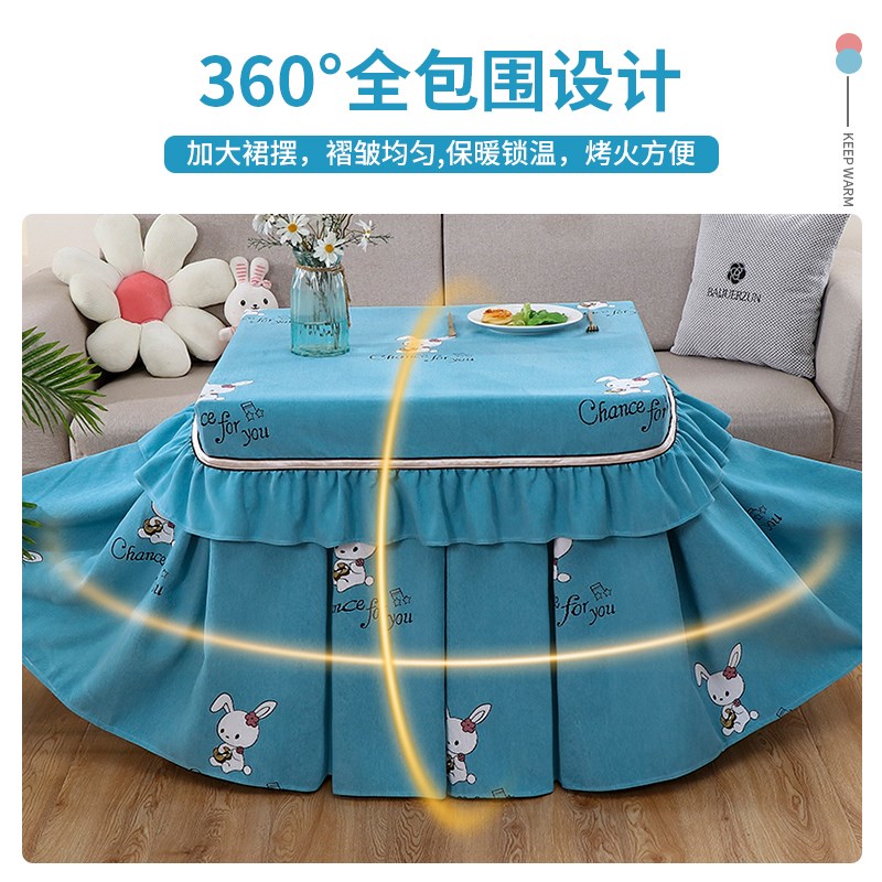 烤火炉桌a罩正方形新款加厚麻将机烤火围罩烤火炉取暖桌罩套烤火