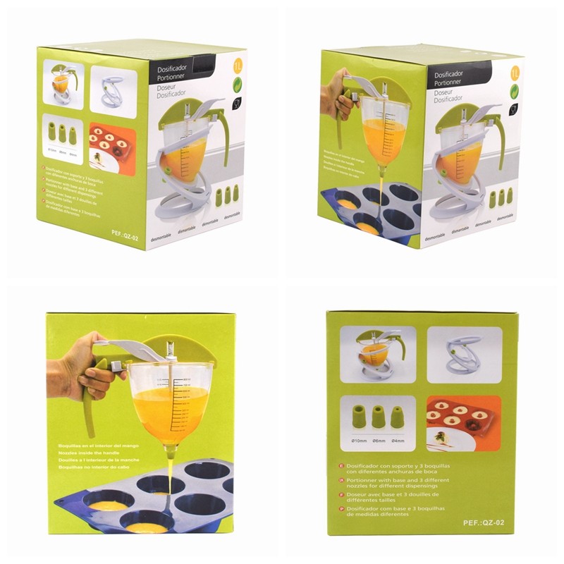 QZ-02 PfC塑料 800ML带刻度容器 绿色挤料器 巧克力填充器烘焙模