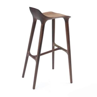 北美黑胡桃木吧台椅岛台高脚凳子全实木高吧椅客厅餐椅饭厅吧椅