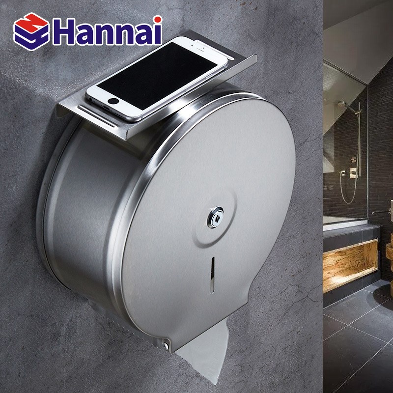 304不锈钢厕所纸巾架 卫生间y纸巾盒浴室手机置物架洗手间大卷纸