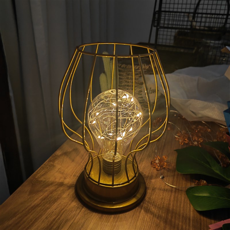 小夜灯inse酒吧创意餐桌灯卧室床头灯复古摆摊灯露营灯铁艺装饰灯