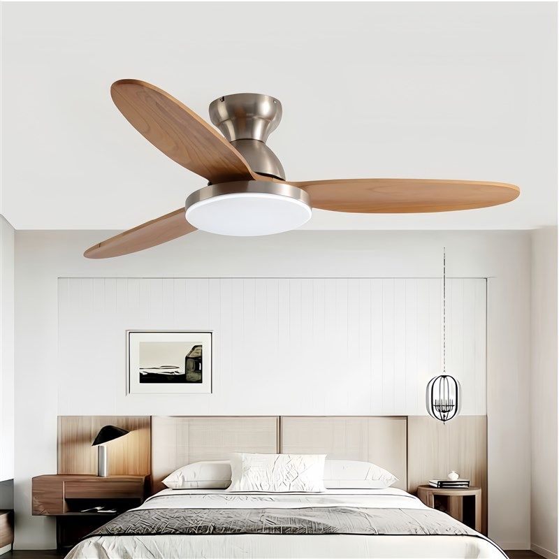 36寸吸顶实木风扇灯家用餐厅客厅卧室变频低楼层风扇吊扇灯扇一体