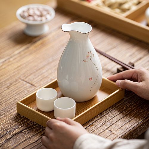 陶瓷复古单壶分酒器仿古小白酒瓶一斤装古风清酒家用小酒壶小酒盅