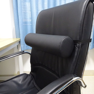 小车电脑椅麦肯基腰部颈椎支撑卷圆柱枕防水仿皮可调节橡皮筋卡扣