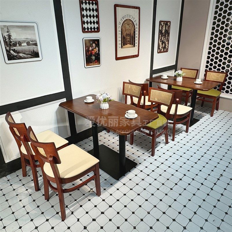 工业风复古咖啡厅实木桌椅组合火锅店融合料理西餐厅酒吧甜品店桌,商业/办公家具,商用餐椅,淘宝优惠券,粉丝福利购,淘宝优惠卷