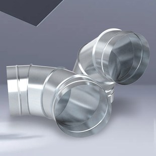 镀锌白铁皮90度弯头不锈钢螺旋管配件烟囱排烟管道变径45弯头定制