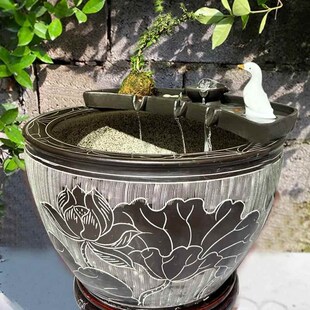 石槽小鱼缸池微景观假山喷水瀑布流水摆件循环器招财造景装饰配件