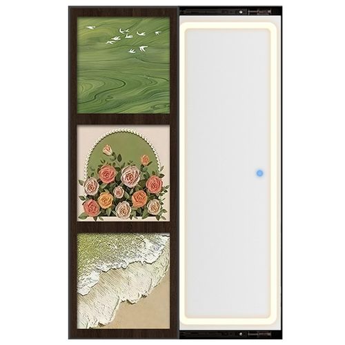 暗藏式玄关全身镜装饰画推拉隐藏式全身镜挂画可关闭卧室全身镜子