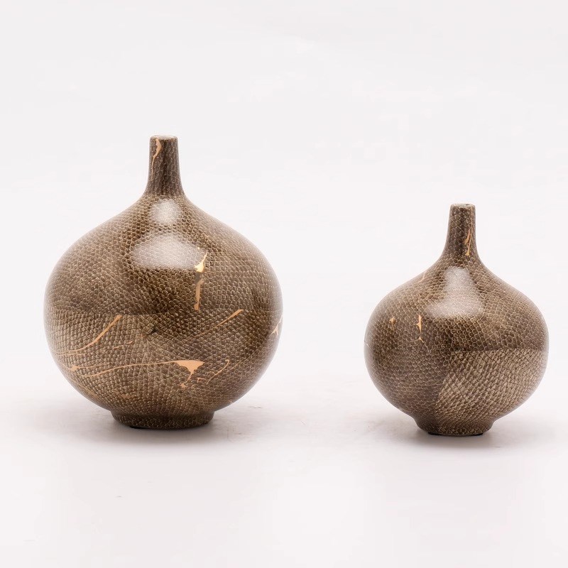 现代轻奢陶瓷花瓶摆件样板间客厅插花花器酒柜博古架软Z装清仓捡