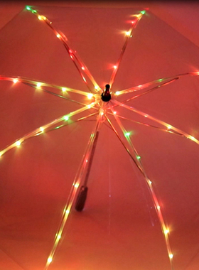 外景拍摄创意伞 婚纱摄影舞台道具伞 lHed夜晚信号雨伞 儿童发光