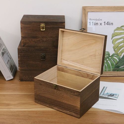 长方形桌面收纳盒发簪首饰收纳盒宿舍整理盒覆古收纳盒木箱子