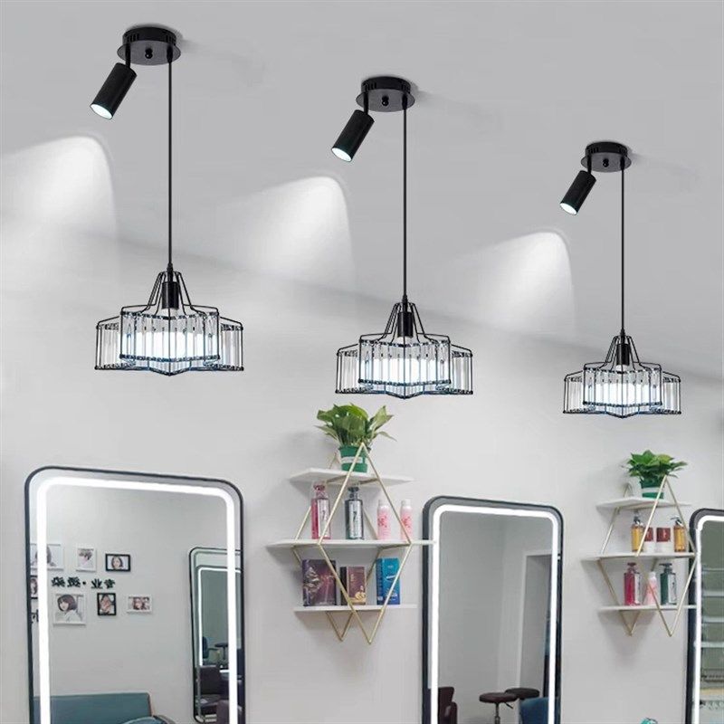 轻奢美甲店吊灯超亮专用灯店铺商用美发网红美容收银台灯具带射灯,家装灯饰光源,餐厅吊灯,淘宝优惠券,粉丝福利购,淘宝优惠卷