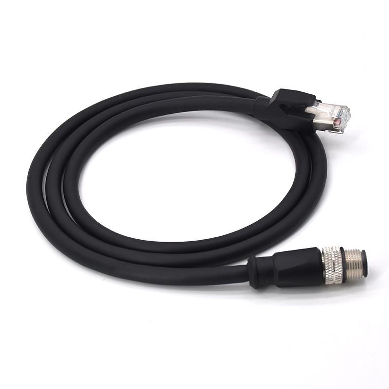 兼容海康工业相机MV-IDA-E-tM12A8pF-RJ45-ST-5m M12标准千兆网线