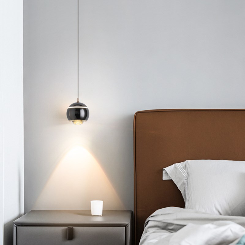 网红圆球卧室床头l小吊灯简约吧台餐桌自由升降悬停吊线灯轻奢球