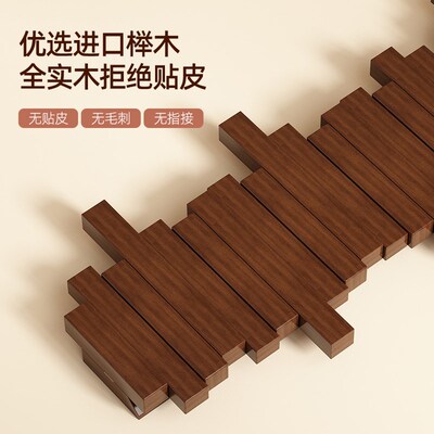 钢琴键实木挂衣架小型壁挂t式衣帽架家用入户玄关进门后木质置物