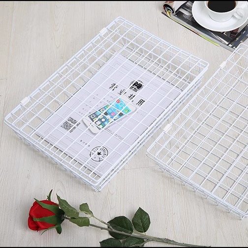 FC 铁篮加厚金属公文篮文件筐资料框 铁网文件框收纳篮办公收纳框