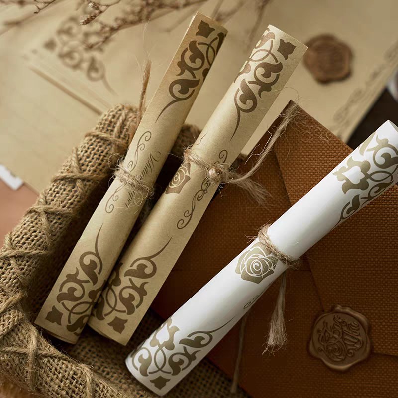 信封信纸套装高级感浪漫复古手写情书表白信定制生日贺卡成长礼信