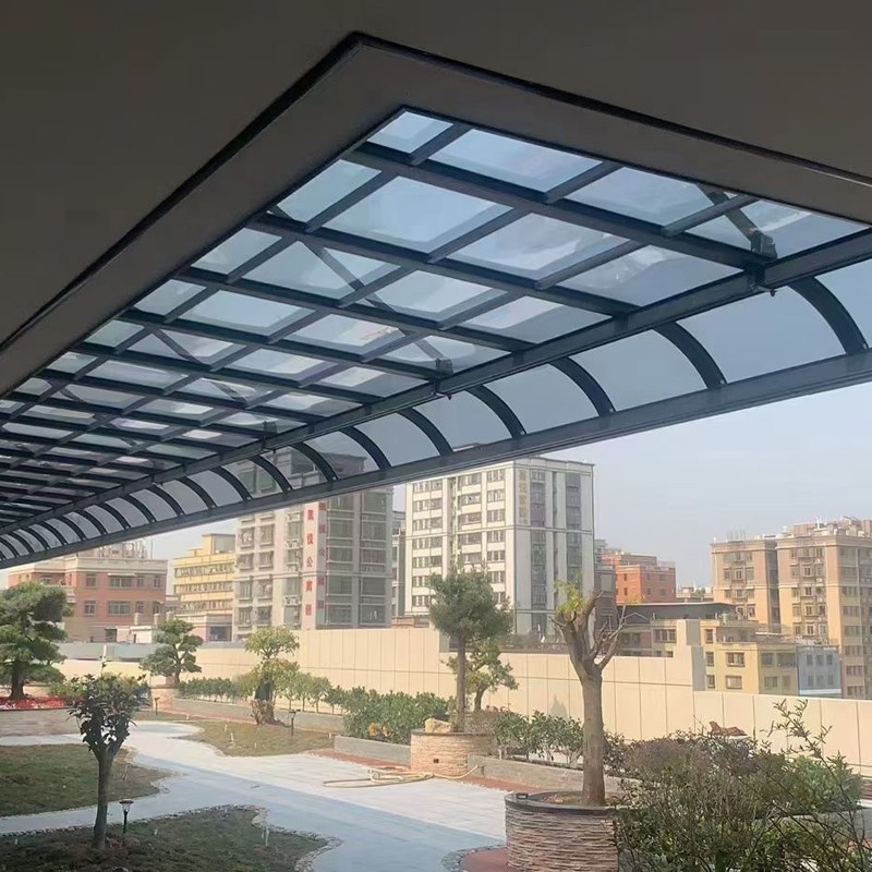 铝合金雨棚露台阳光棚户外防雨棚耐力板遮阳棚门上遮雨棚停车雨搭