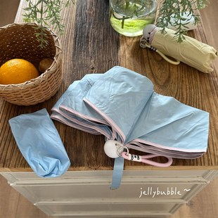 胖嘟嘟mini款 青提奶绿夏天防紫外线折叠遮阳伞便携迷你防晒upf50