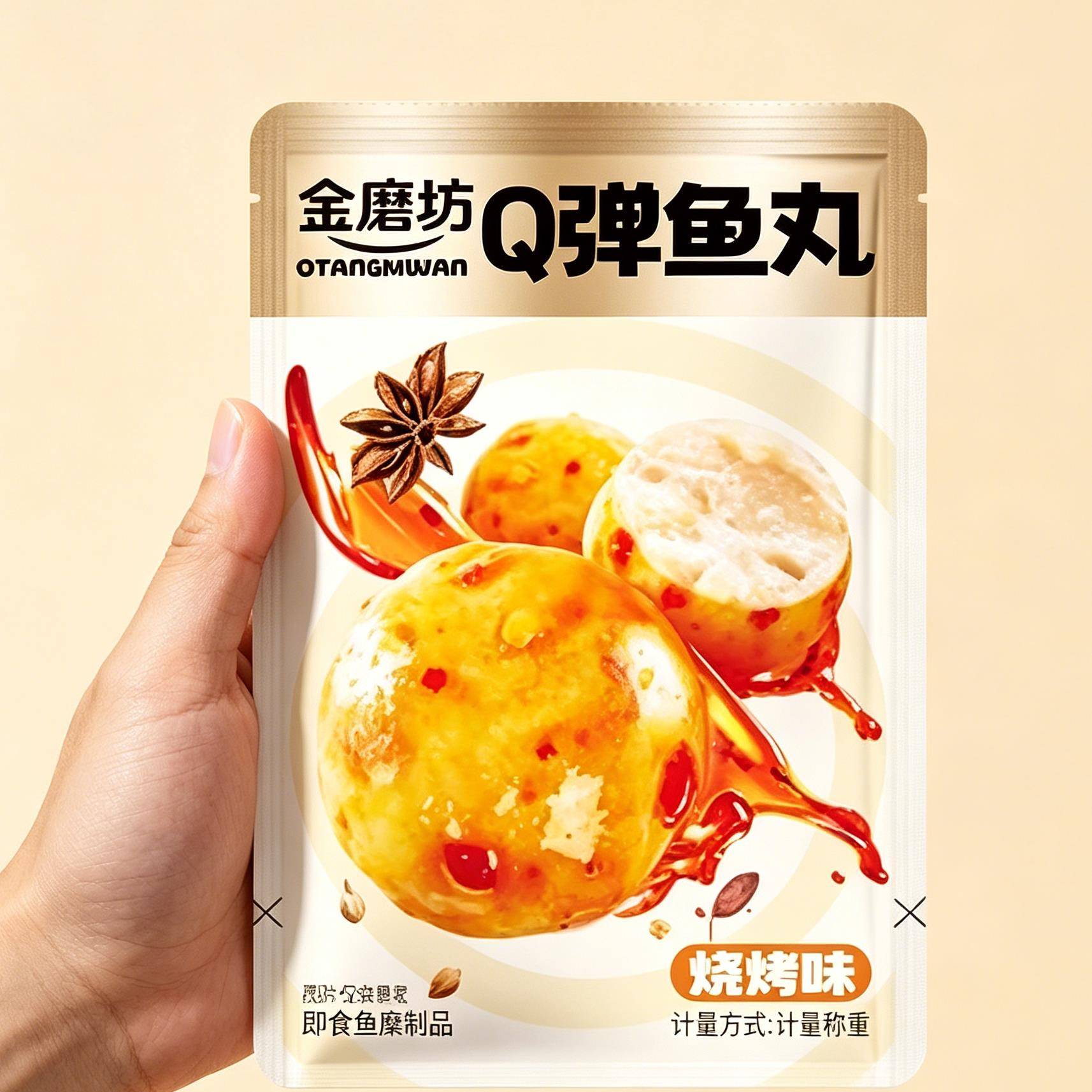 金磨坊Q弹鱼丸鱼糜海味即食鱼蛋蛋泡面搭档鱼豆腐小吃休闲零食品