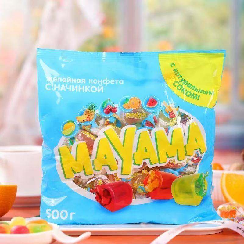 俄罗斯原装进口软糖KDV MAYAMA什锦水果味夹心糖果年货喜糖零食品