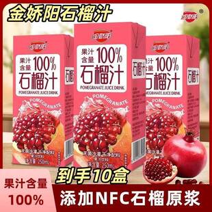 10盒石榴汁饮品清爽0脂果汁饮料 金娇阳石榴汁250ml 官方正品